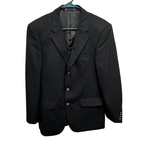 Emanuel Ungaro Other - Emanuel Ungaro Mens Black 3 Button Suit Jacket Wool Size‎ 37 R